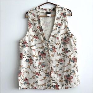 Vintage Floral Print Womens Vest Size Large by BonWorth